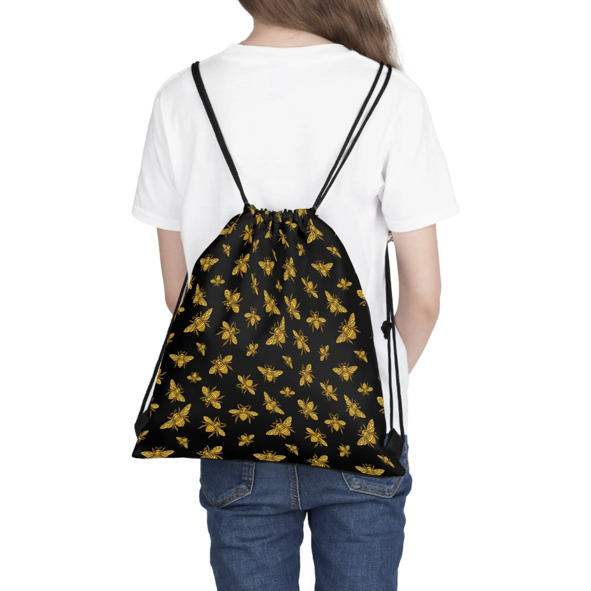 HoneyPlusCo Merch | Honey Bee Drawstring Backpack Style 9