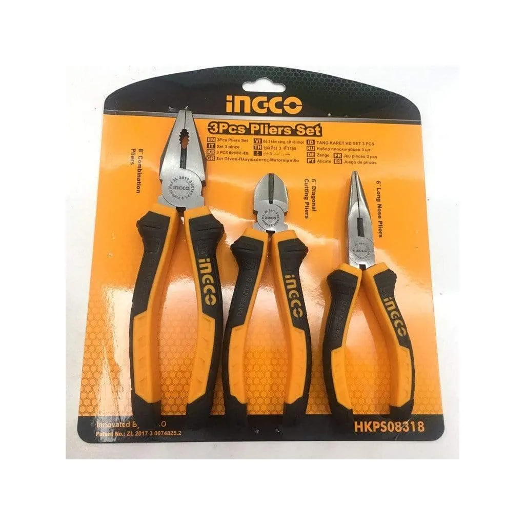 Ingco 3-Pieces Plier Set - HKPS08318
