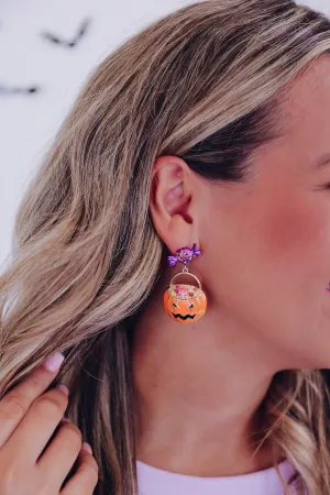 Jack O Lantern Candy Dangle Earrings