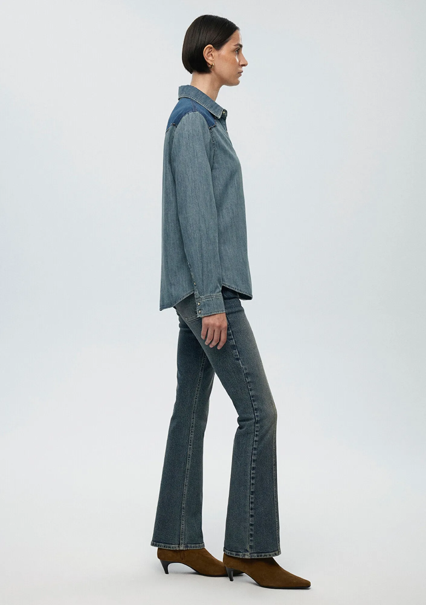 Janet Blocking Indigo Denim Jean Shirt