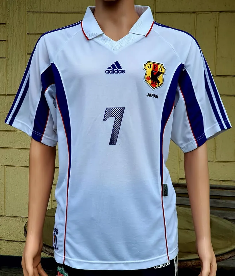 JAPAN 2000 AFC ASIAN CUP CHAMPION NAKATA 7 AWAY JERSEY ADIDAS SHIRT  LARGE  ジャージーシャツ  SOLD OUT !