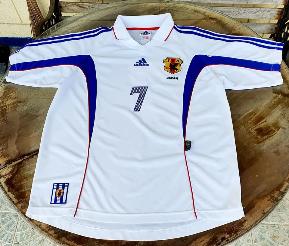 JAPAN 2000 AFC ASIAN CUP CHAMPION NAKATA 7 AWAY JERSEY ADIDAS SHIRT  LARGE  ジャージーシャツ  SOLD OUT !