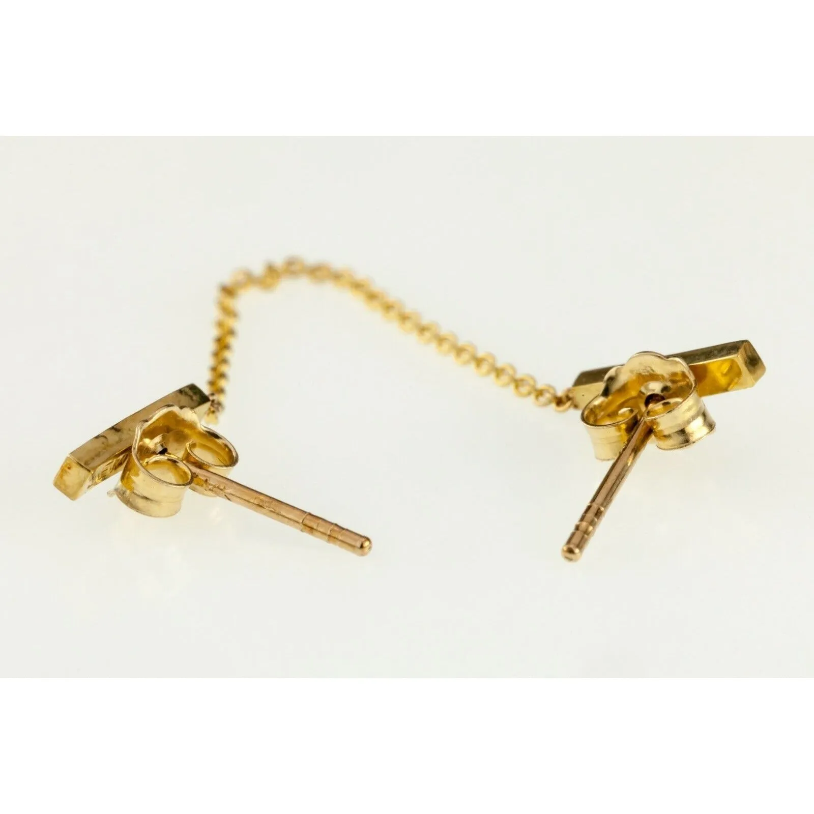 Jennifer Meyer 18k Yellow Gold Diamond Double Bar Stud w/ Pouch