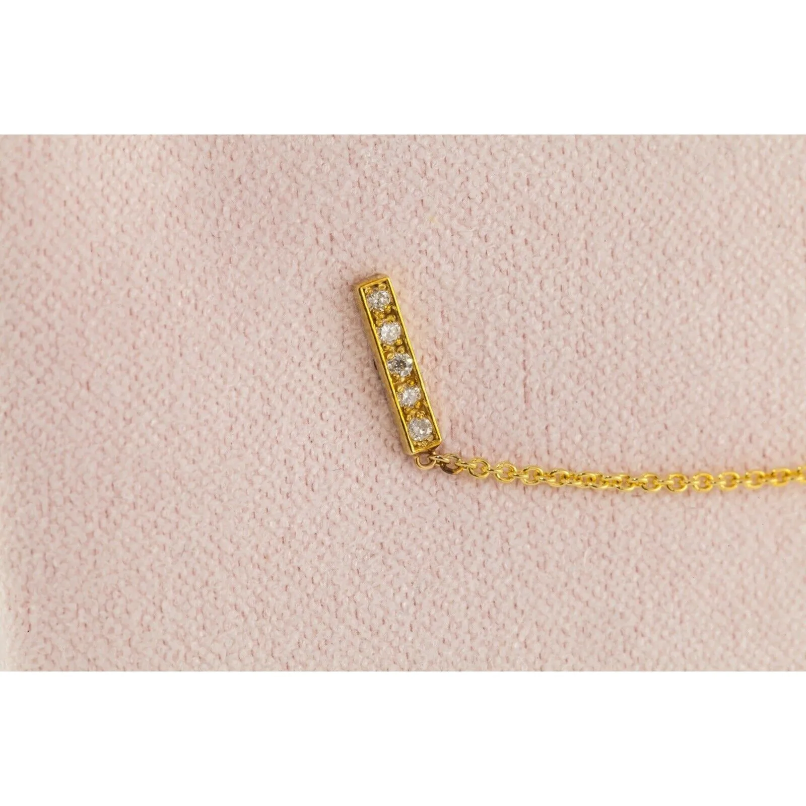 Jennifer Meyer 18k Yellow Gold Diamond Double Bar Stud w/ Pouch