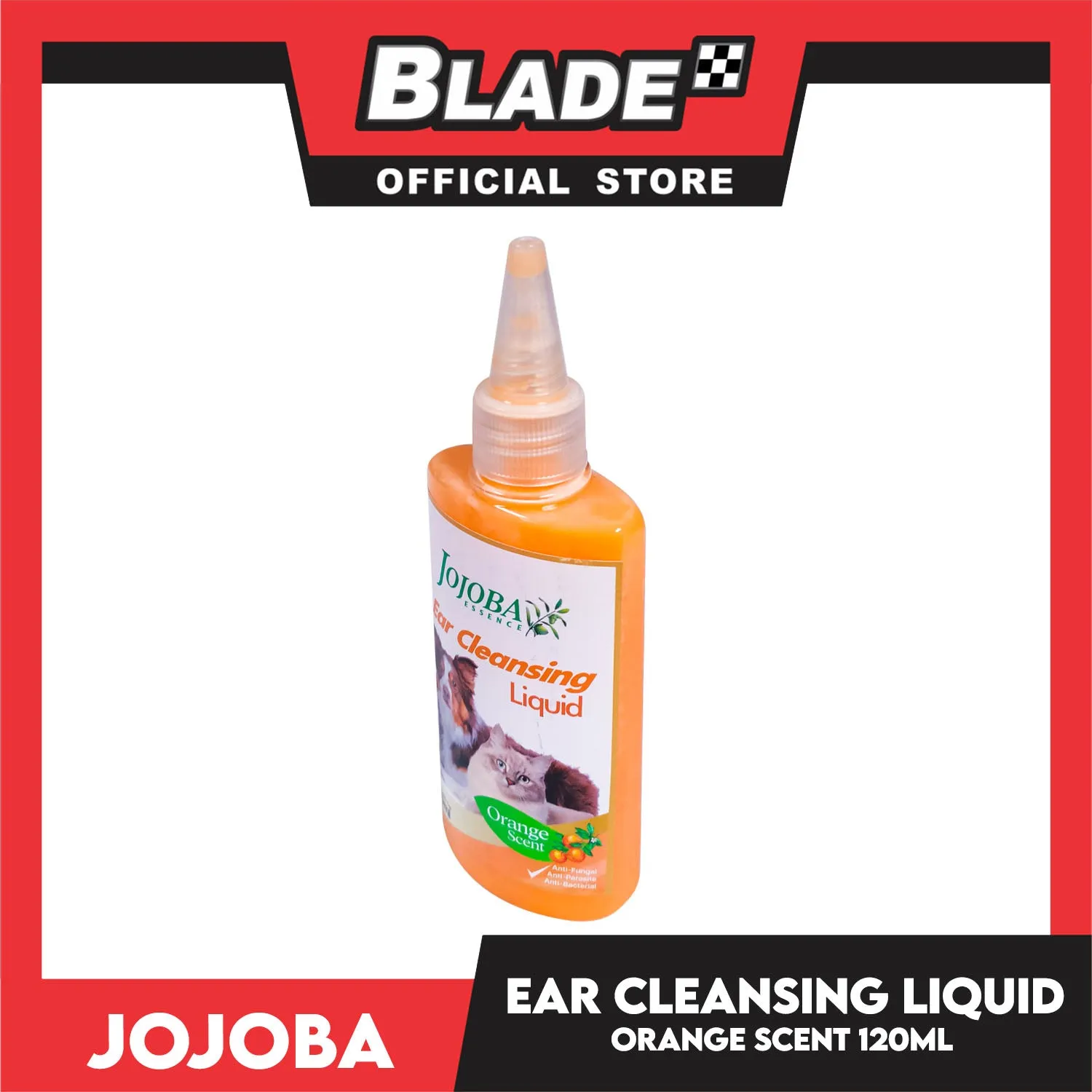 Jojoba Essence Ear Cleansing Liquid 120ml (Orange Scent) Anti-Fungal, Anti-Parasite, Anti-Bacterial For Dogs And Cats
