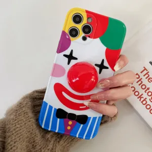 Joker Adjustable Funny Clown Red Semicircle Griptok For iPhone13 Pro-8 Case with Adhesive Retractable Air CushionHolder