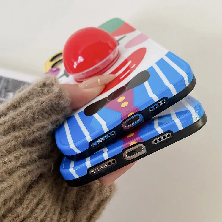 Joker Adjustable Funny Clown Red Semicircle Griptok For iPhone13 Pro-8 Case with Adhesive Retractable Air CushionHolder