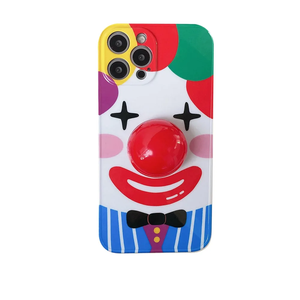 Joker Adjustable Funny Clown Red Semicircle Griptok For iPhone13 Pro-8 Case with Adhesive Retractable Air CushionHolder