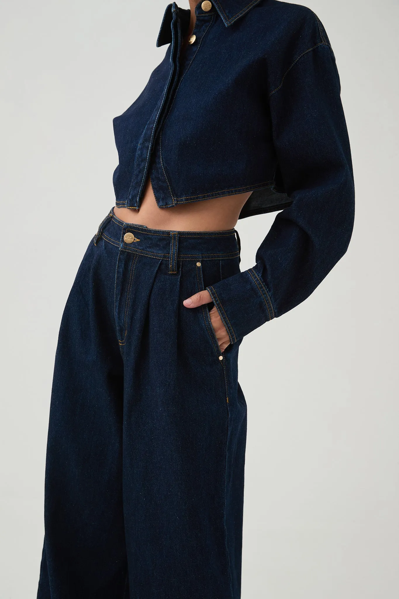 Junee Cropped Denim Shirt