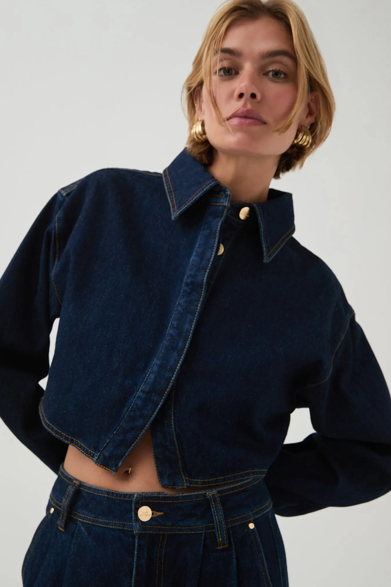Junee Cropped Denim Shirt