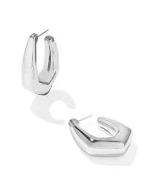 Kaia Hoop Earring in Rhodium Polished Metal