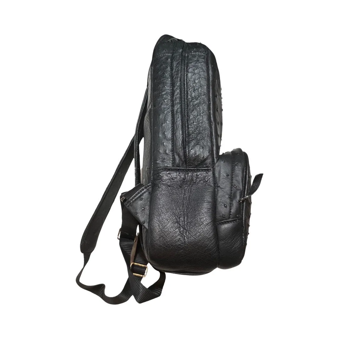 Kashani Black Ostrich Quill Backpack