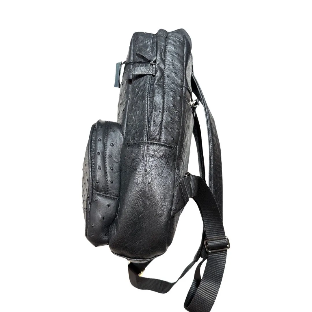 Kashani Black Ostrich Quill Backpack