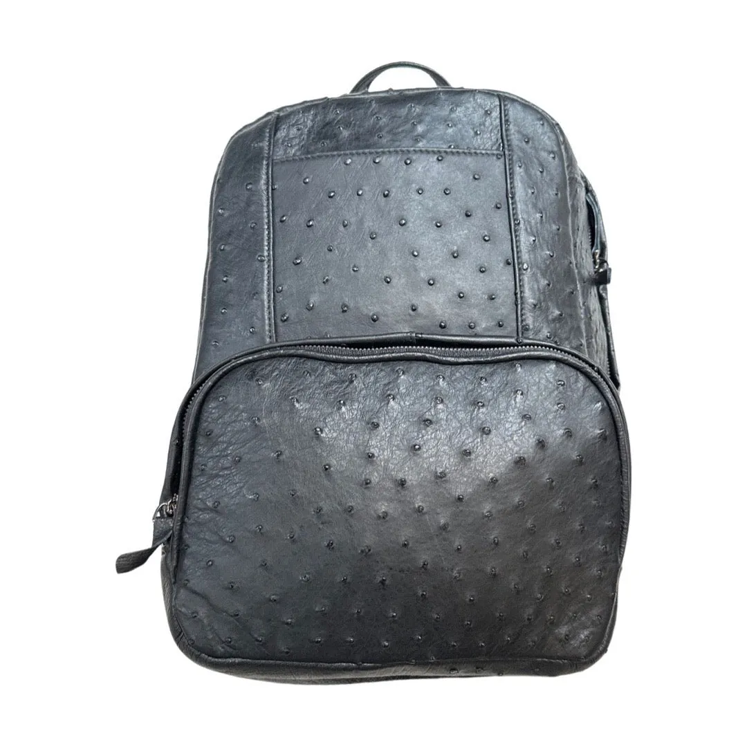 Kashani Black Ostrich Quill Backpack
