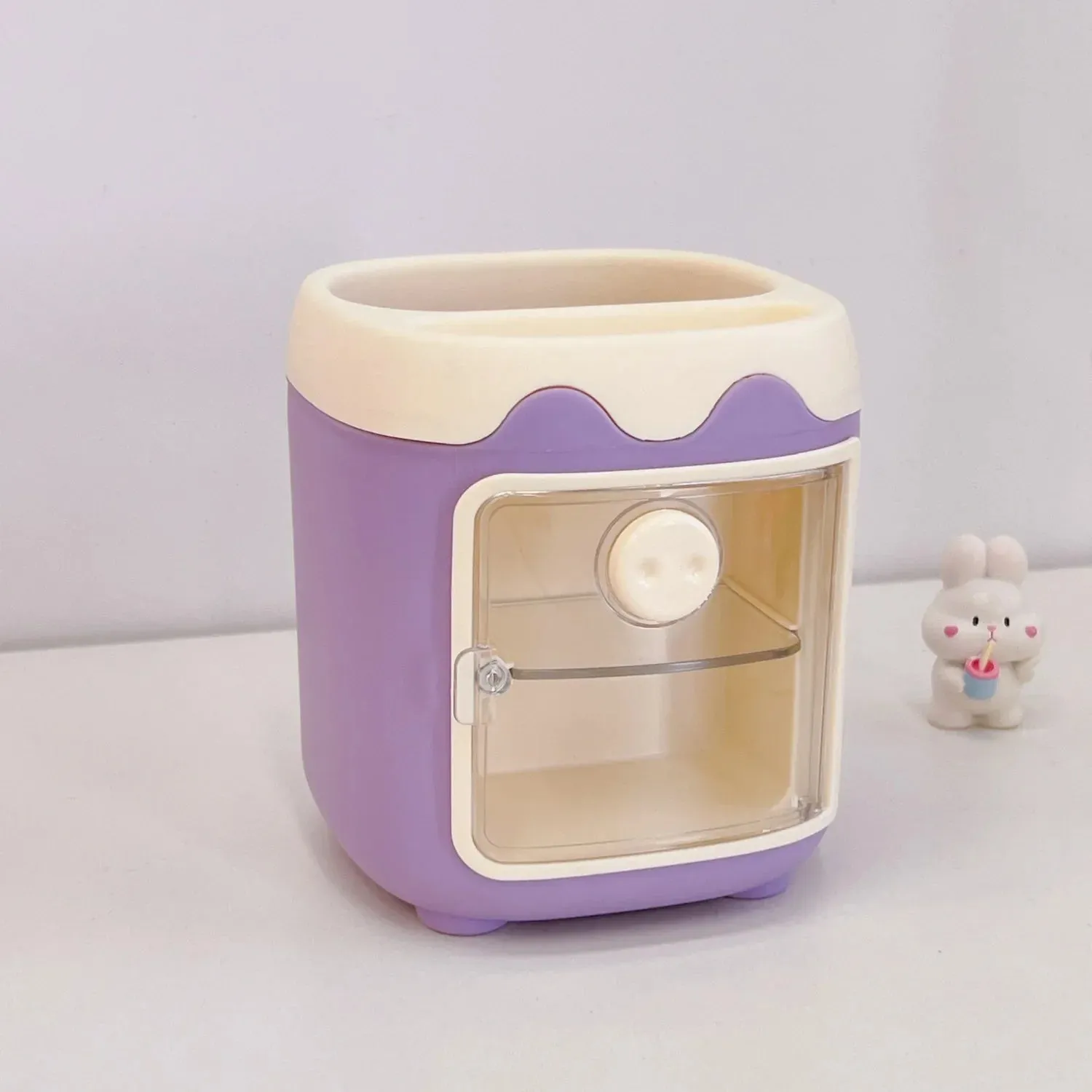 Kawaii Multi-Grid Piggy Desk Organizer 🐷✨ Cute & Fun Pencil Holder for Office Stationery! 🖊️🌈