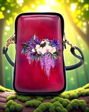 Kingfishers with Orchids- Cell Phone Bag