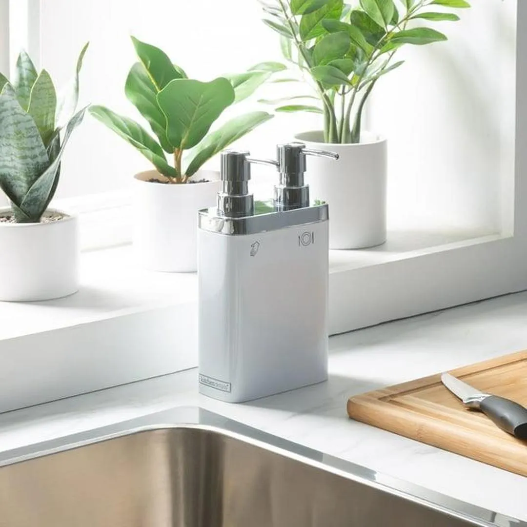 Kitchen Details Dual Pump Soap & Lotion Dispenser in White