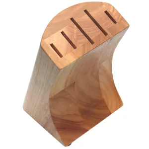 Knife Block in Rubberwood with 5 Compartments (Block only - No Knives)