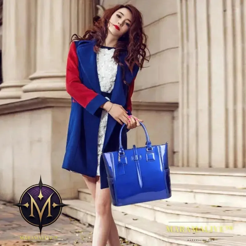 Ladies Bag Three-Piece Set Mother Bag PU Fashion Women's Handbag Shoulder Women Bag Bright Leather Card Bags New