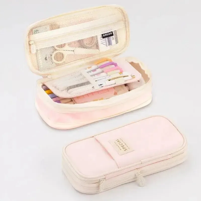 Large Capacity Adjustable Pencil Case – Deformable Stationery Organizer Pouch for Students and Office Use