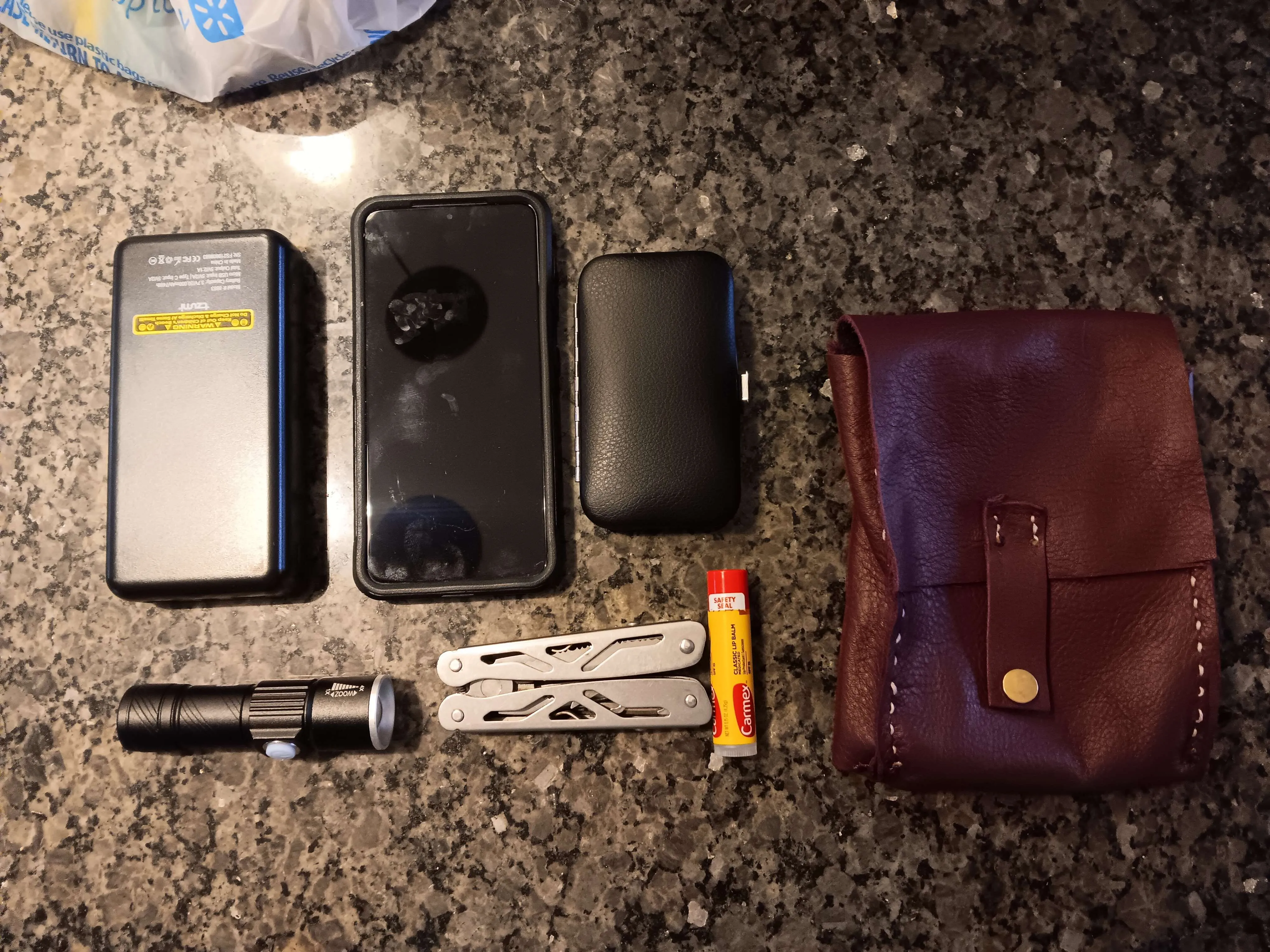 Leather belt pouch