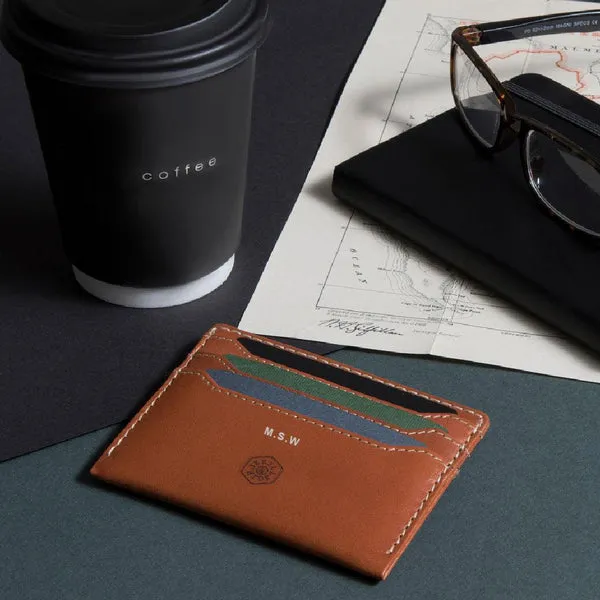 LEATHER CARD HOLDER, TAN