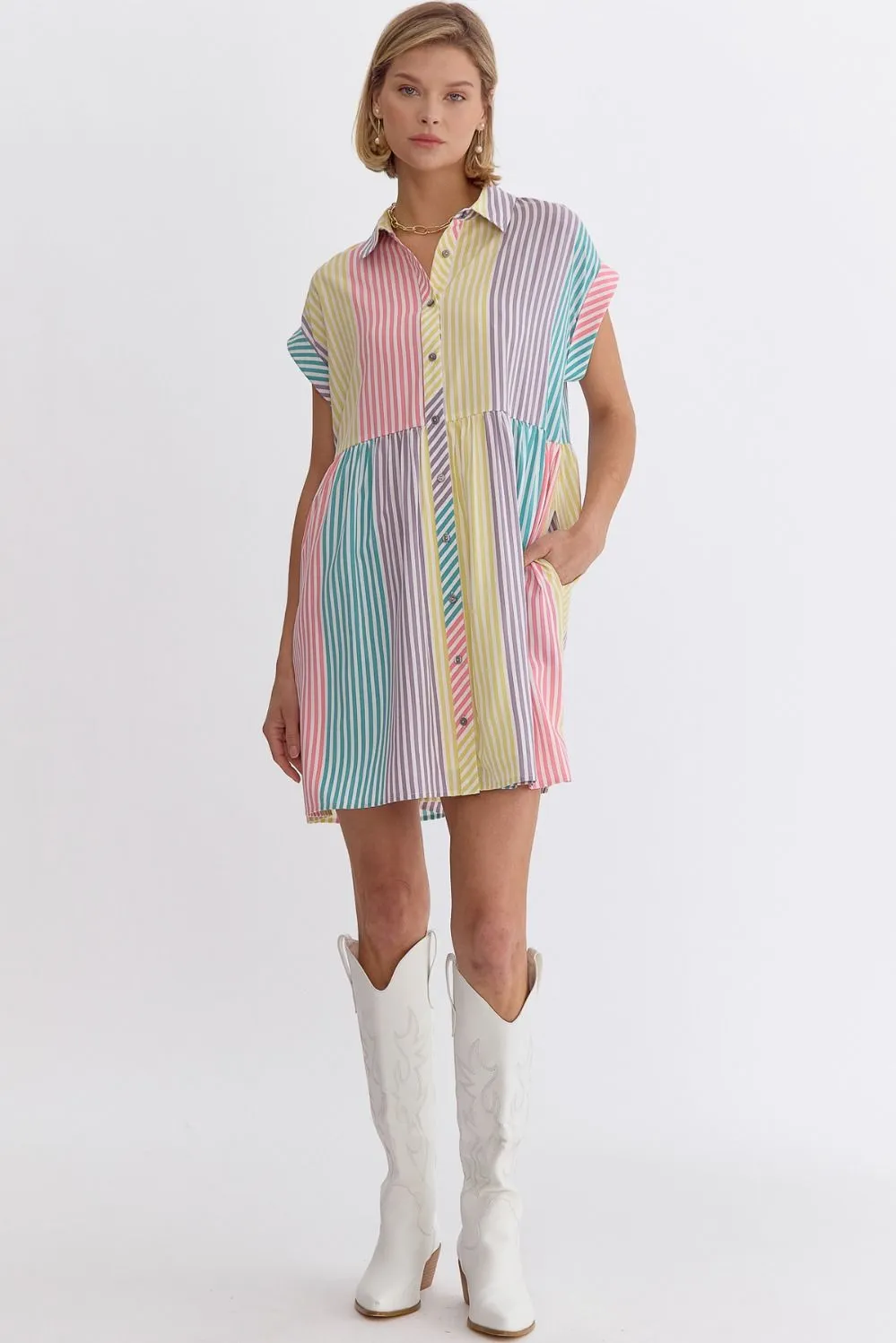 Lemon Blush Striped Dress