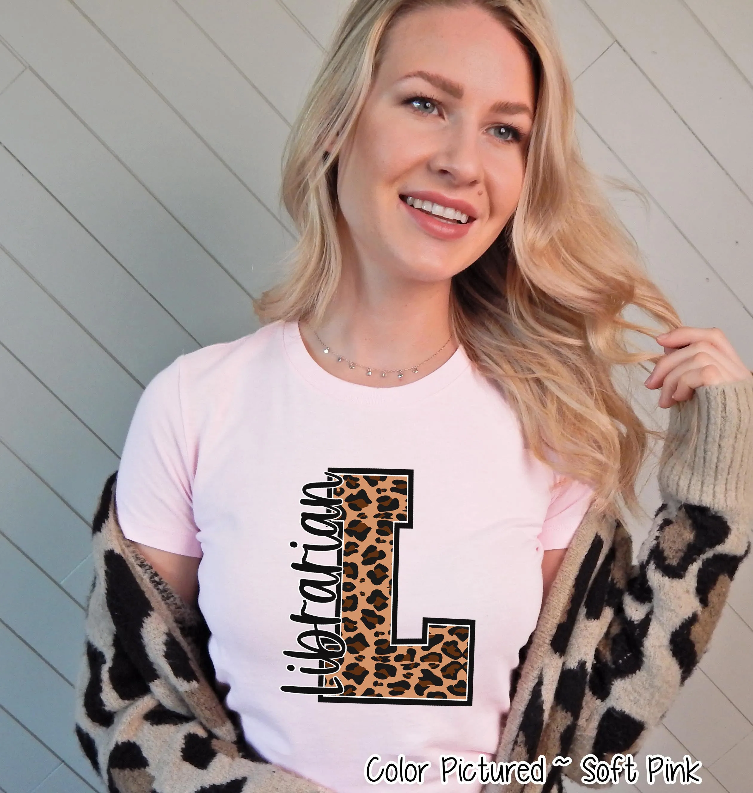Leopard Varsity Letter Librarian Tee