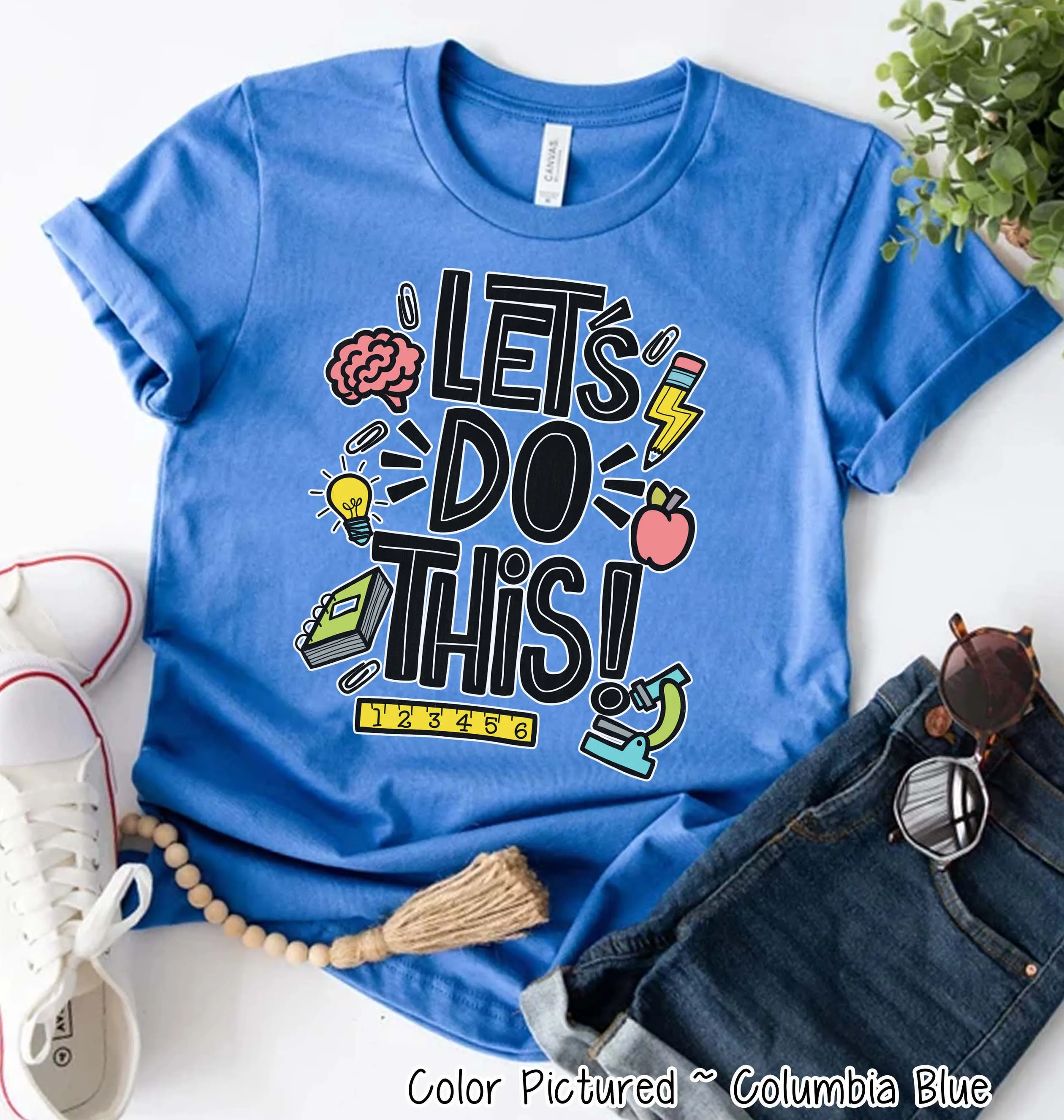 Let's Do This Motivational Back To School Testing Day Teacher Tee