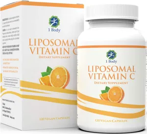 Liposomal Vitamin C Capsules 1200mg – Boost Collagen Support, Powerful Antioxidant, High Dose &amp; High Absorption VIT C Ascorbic Acid Pills – 60 Servings – Easy to Swallow Capsules