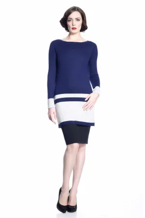 Loretta Reversible Dress/Pullover - Navy/Grey