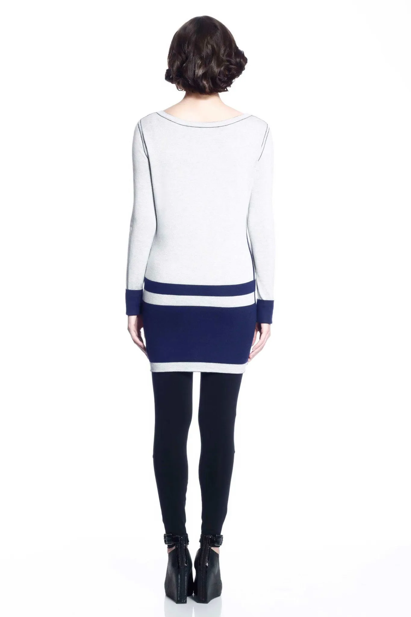 Loretta Reversible Dress/Pullover - Navy/Grey