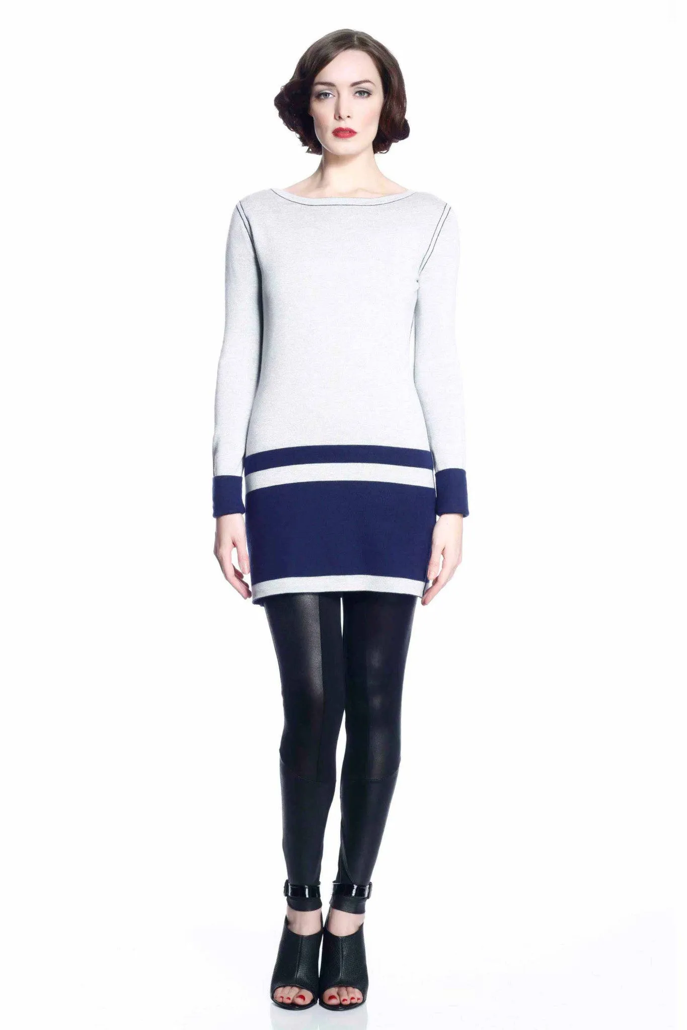 Loretta Reversible Dress/Pullover - Navy/Grey