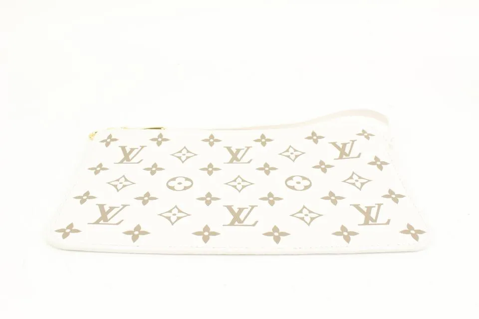Louis Vuitton Limited Beige Monogram Empreinte Neverfull Pochette MM or GM 46lk32
