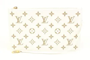 Louis Vuitton Limited Beige Monogram Empreinte Neverfull Pochette MM or GM 46lk32