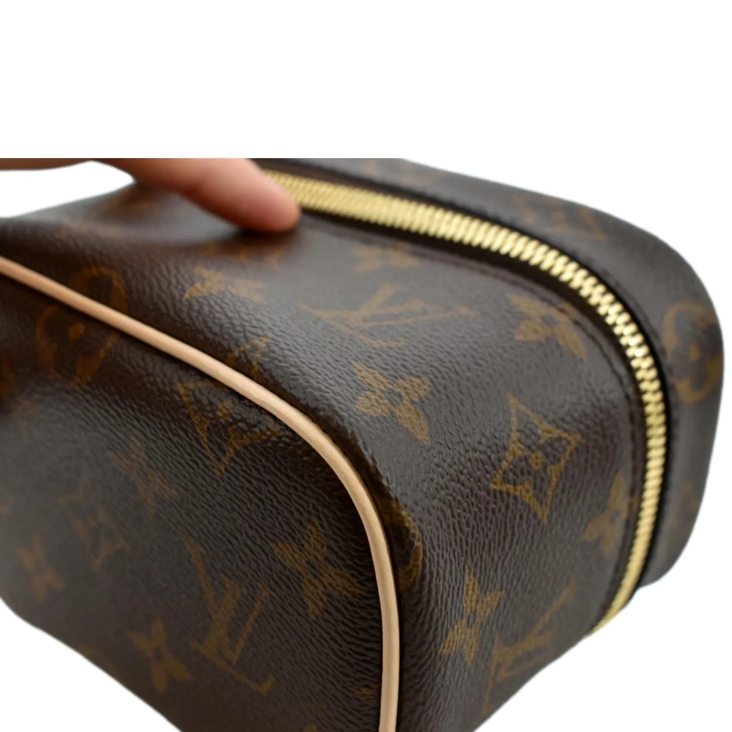 LOUIS VUITTON Nice Nano Monogram Canvas Toiletry Pouch Brown
