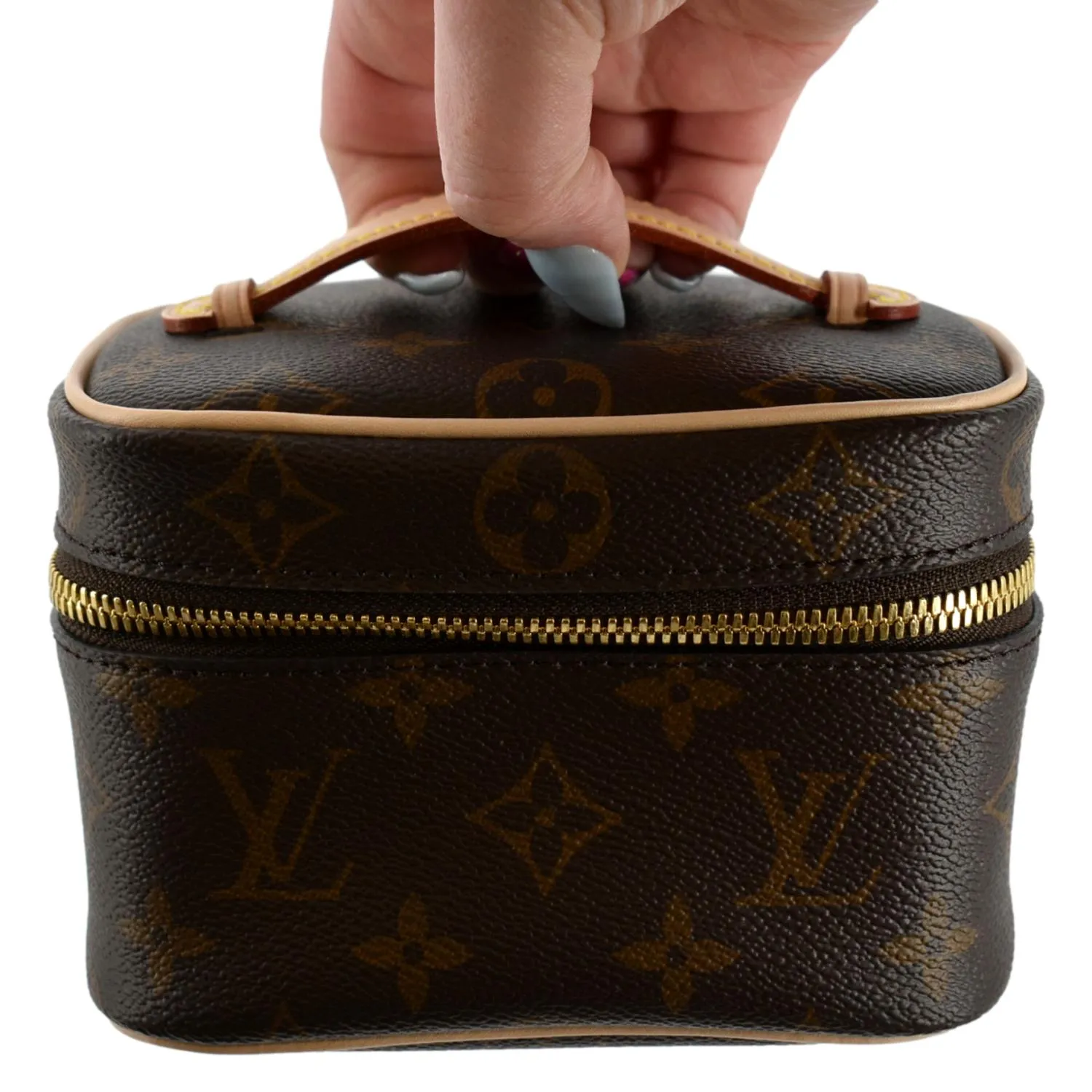 LOUIS VUITTON Nice Nano Monogram Canvas Toiletry Pouch Brown