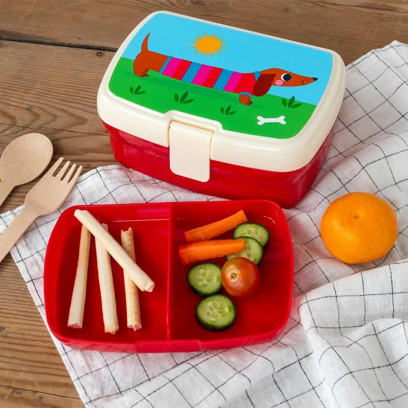 Lunch Box with Tray - Sunny Sausage Dog