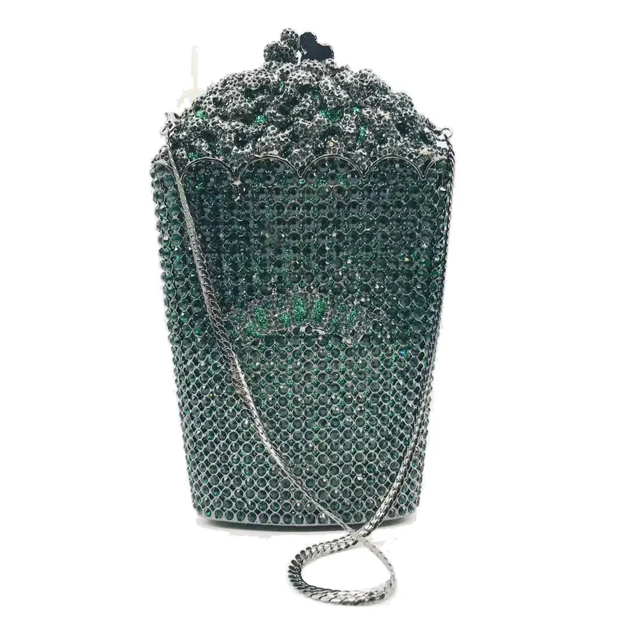 Luxury Designer popcorn Evening Bags Luxury Crystal Party Purse Wedding Bags Colorful Clutch Bags SC997