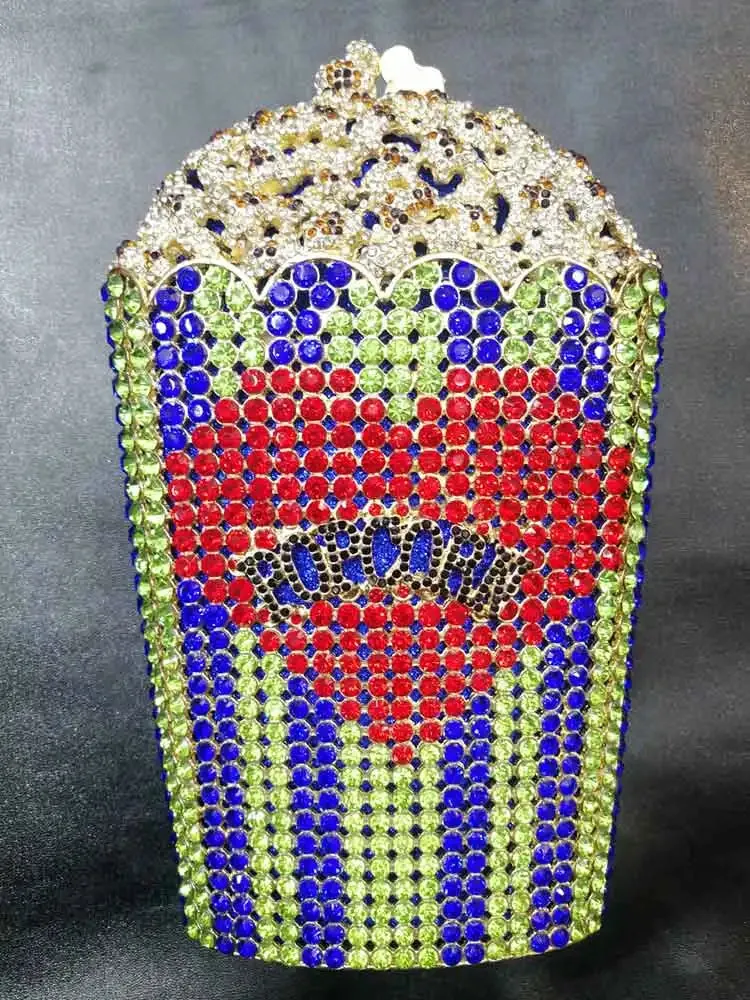Luxury Designer popcorn Evening Bags Luxury Crystal Party Purse Wedding Bags Colorful Clutch Bags SC997