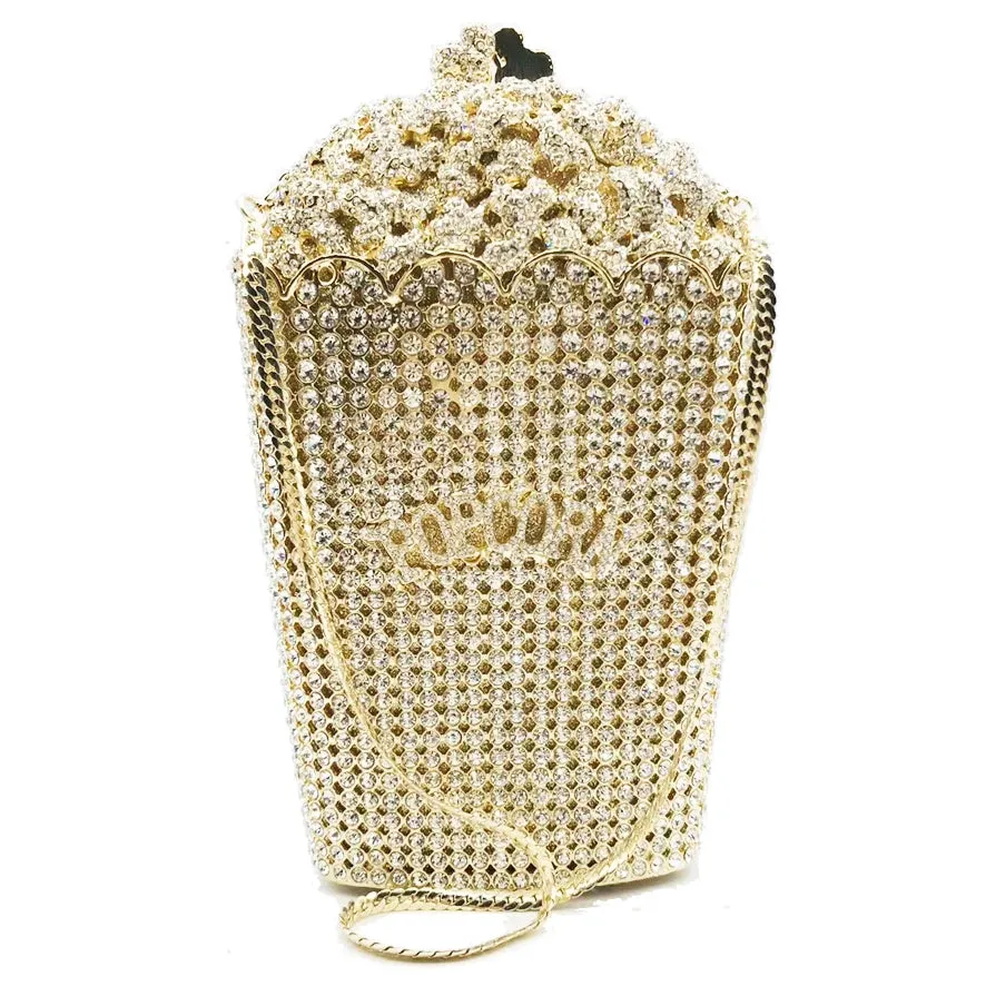 Luxury Designer popcorn Evening Bags Luxury Crystal Party Purse Wedding Bags Colorful Clutch Bags SC997