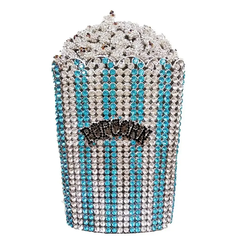 Luxury Designer popcorn Evening Bags Luxury Crystal Party Purse Wedding Bags Colorful Clutch Bags SC997