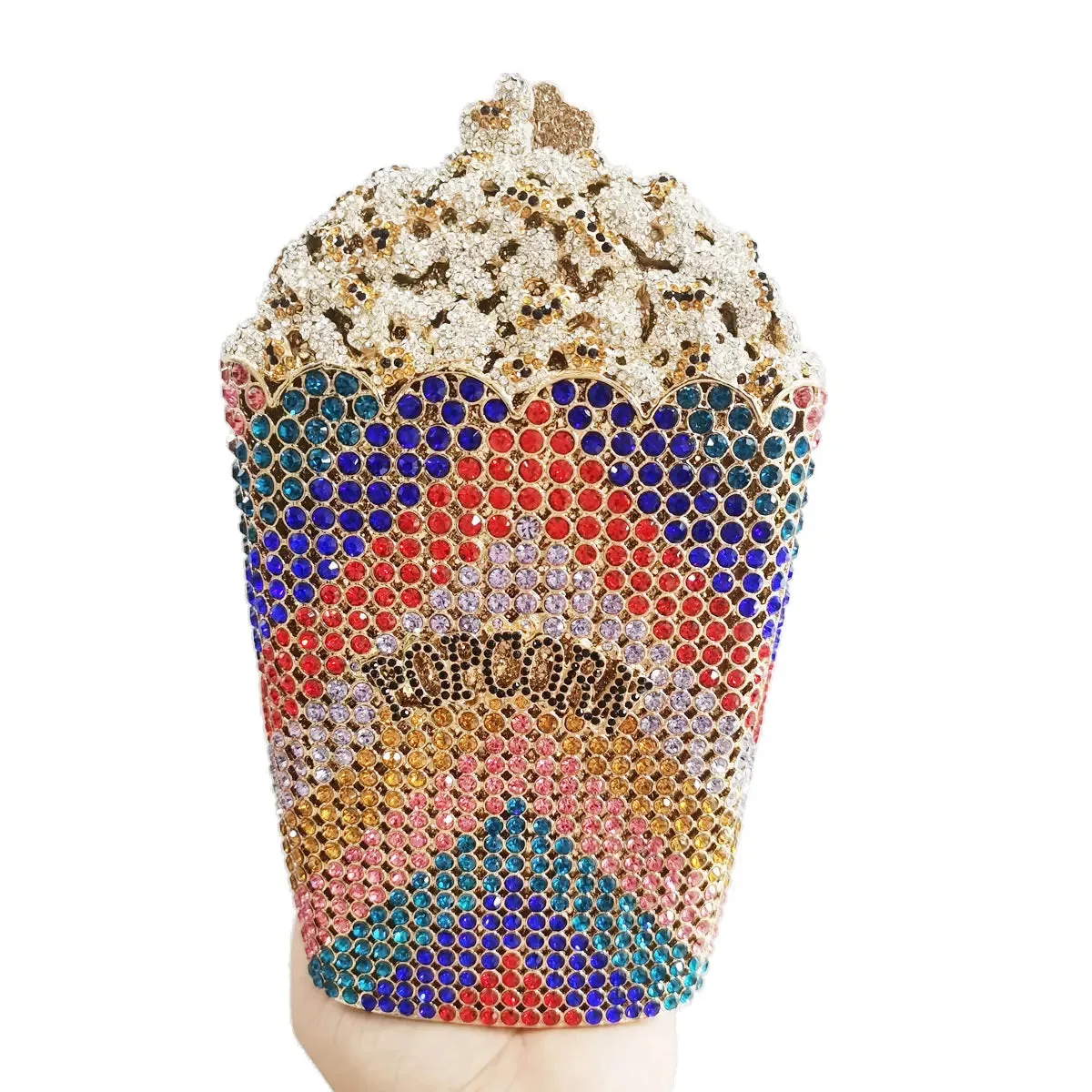 Luxury Designer popcorn Evening Bags Luxury Crystal Party Purse Wedding Bags Colorful Clutch Bags SC997