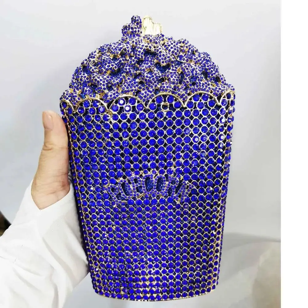 Luxury Designer popcorn Evening Bags Luxury Crystal Party Purse Wedding Bags Colorful Clutch Bags SC997
