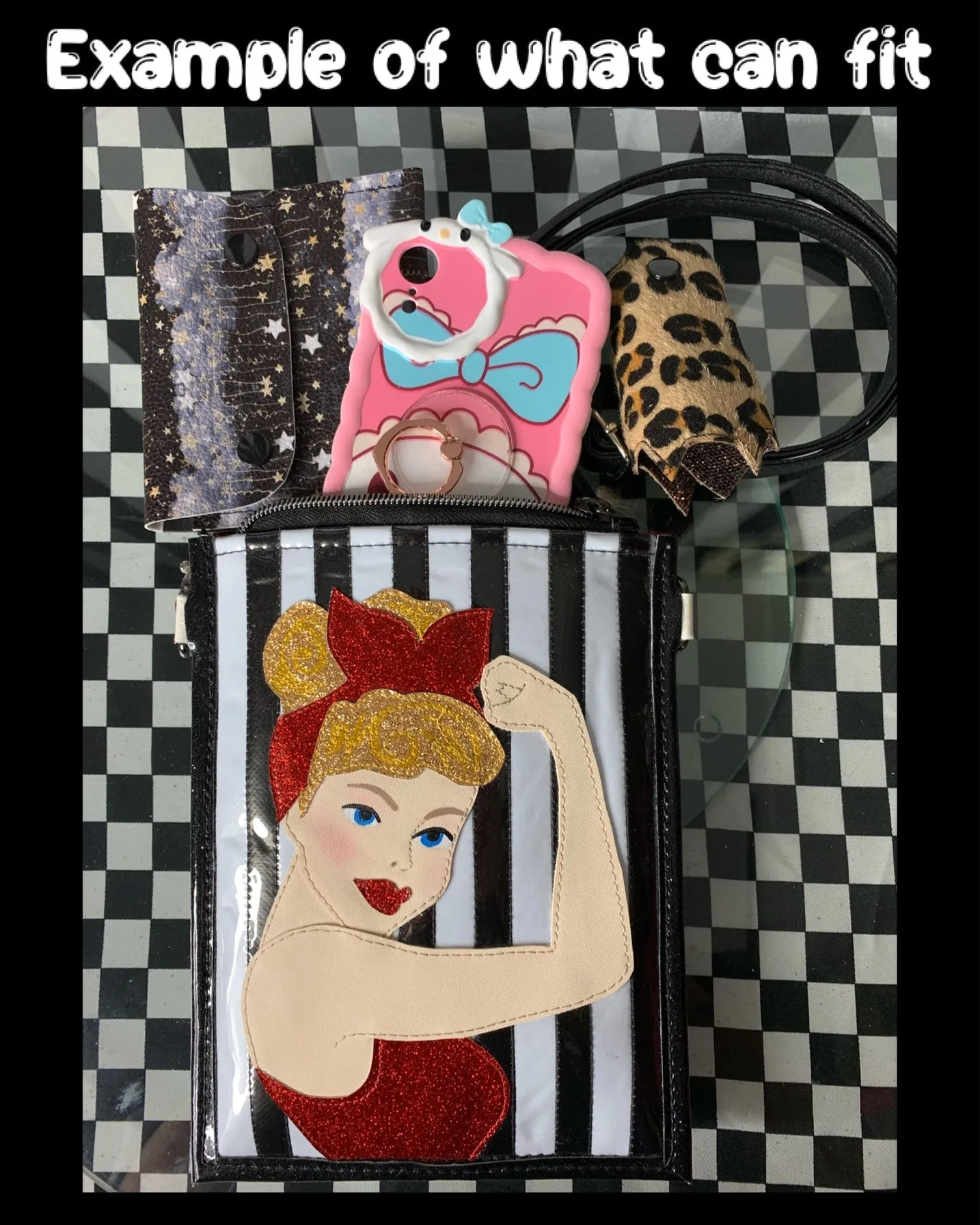 Madam Leota fan art phone cross body bag