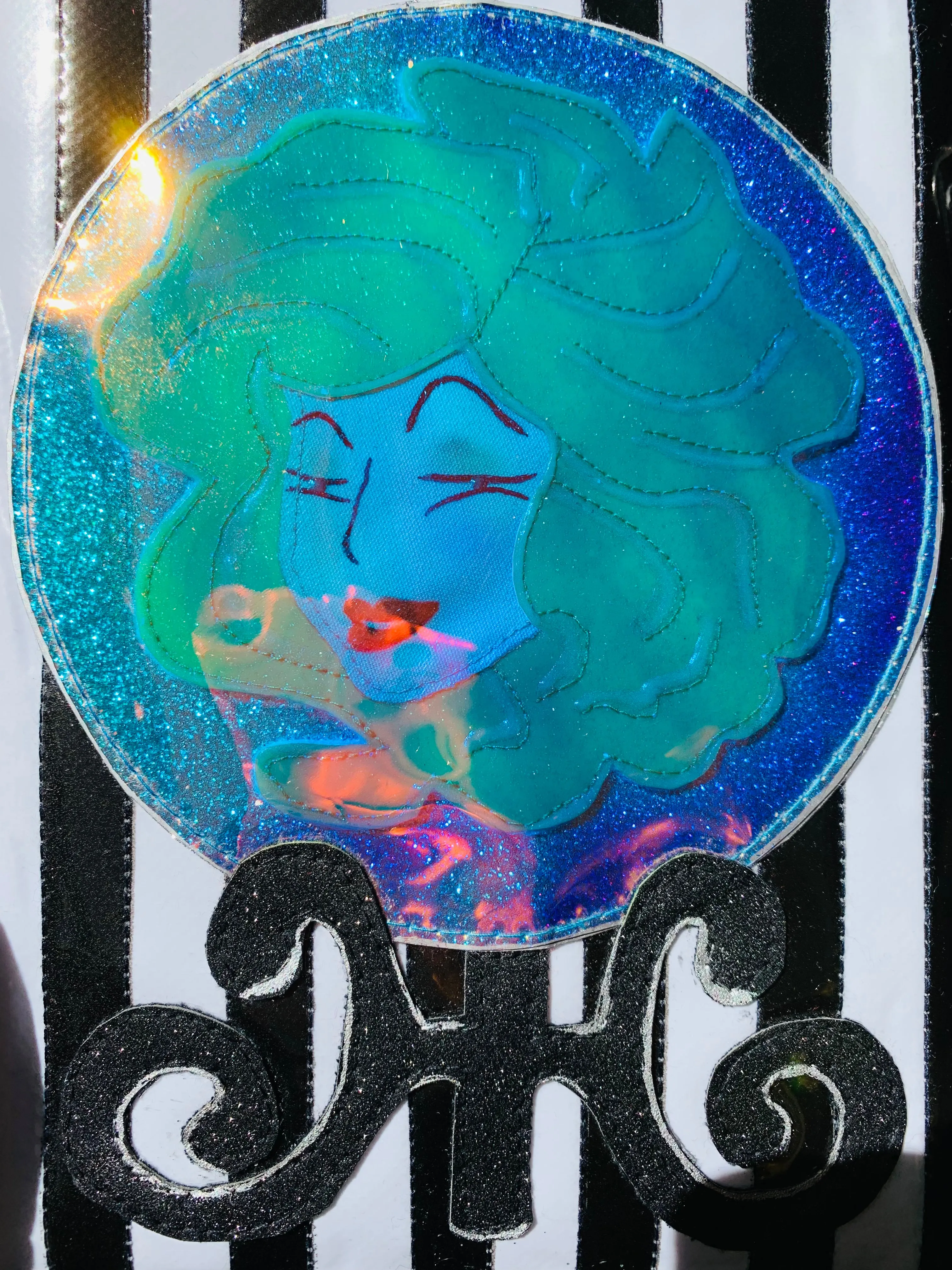 Madam Leota fan art phone cross body bag
