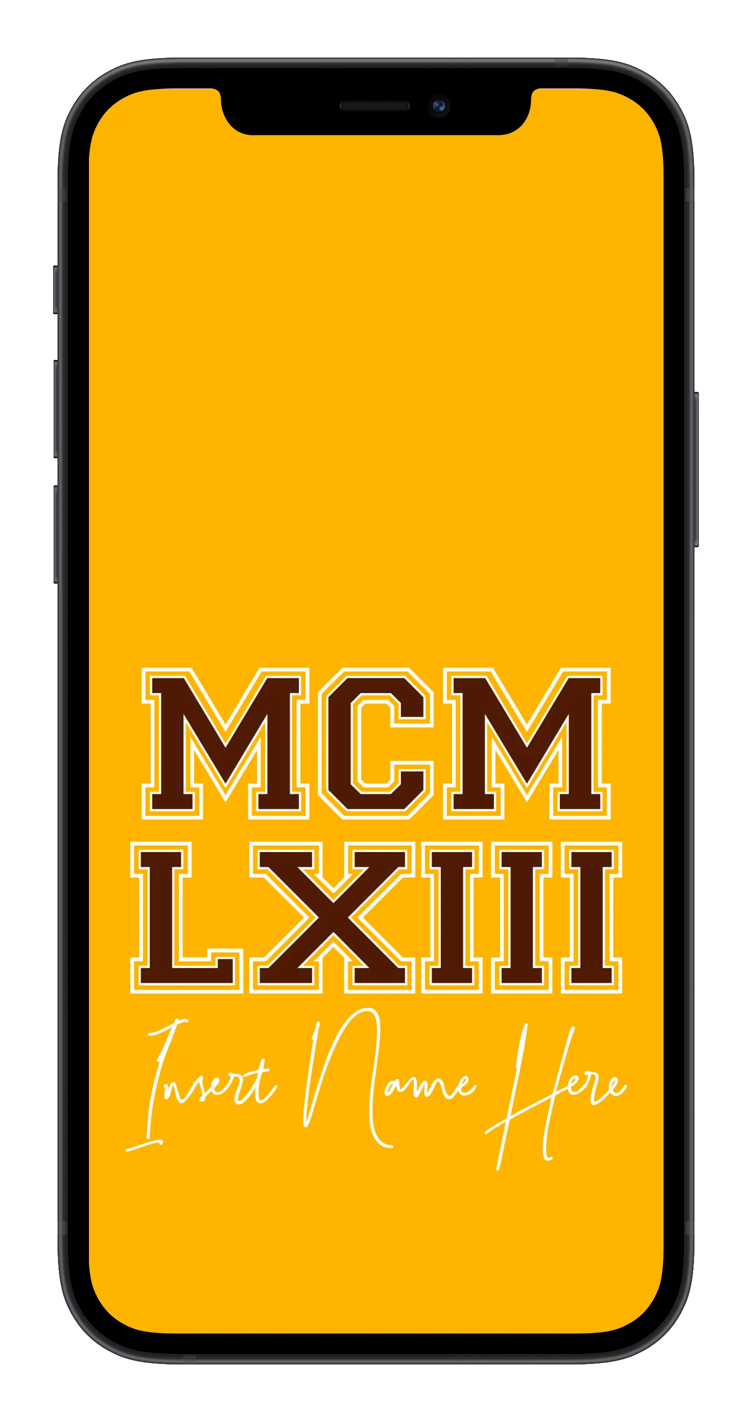 MCMLXIII Custom Phone Wallpaper (Choose Color)