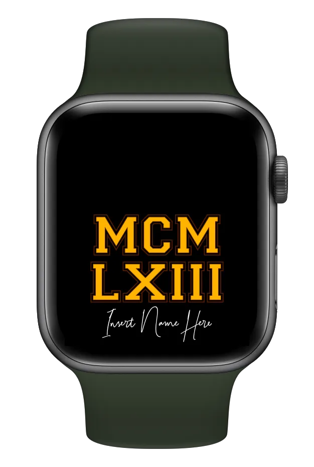 MCMLXIII Custom Smartwatch Wallpaper (Choose Color)
