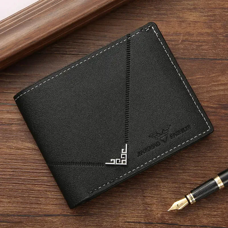 Men's Simple Elegance Lychee Pattern Bi-fold Wallet