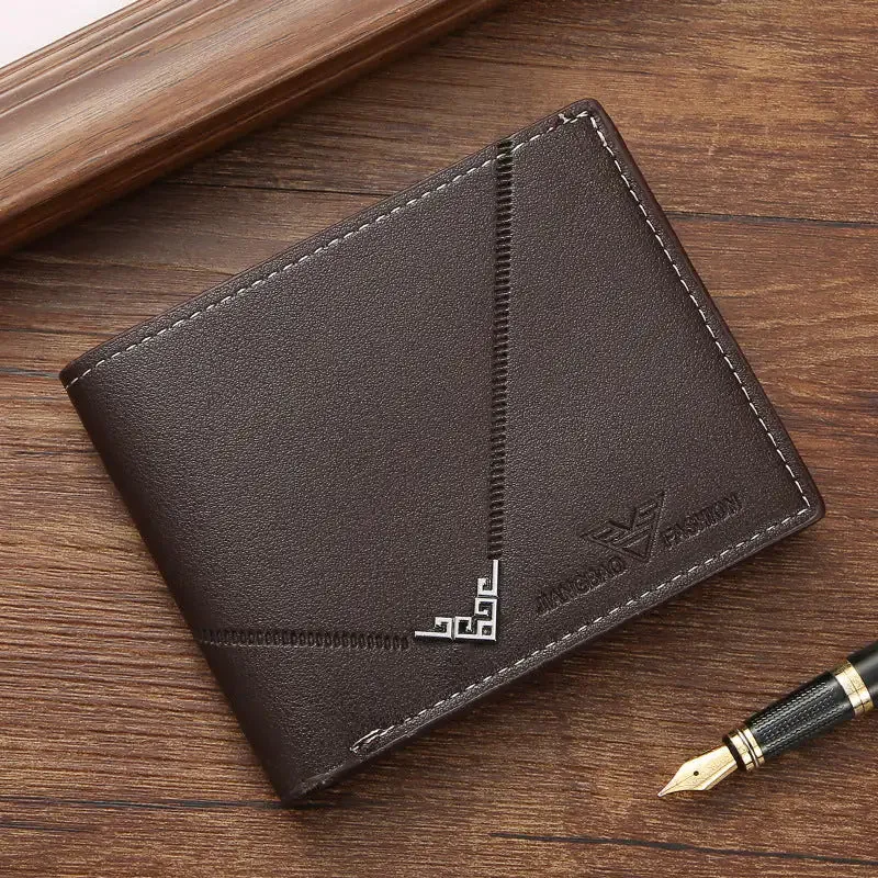 Men's Simple Elegance Lychee Pattern Bi-fold Wallet